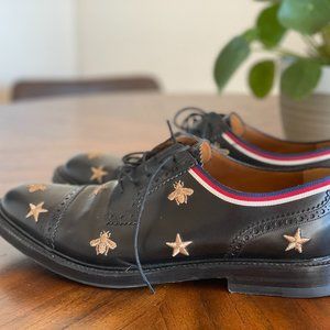 Gucci Bee Oxfords Cirano 11 M Embroidered